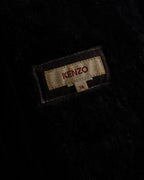 “KENZO” 80’s Folkloric shearling-lined leather long coat