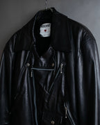 "MOSCHINO" Box silhouette leather double rider jacket