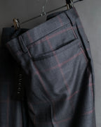 "GUCCI" Glen plaid wool wide tapered slacks