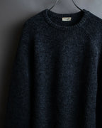 "Saint Laurent" Long-haired wool charcoal tone knit pullover