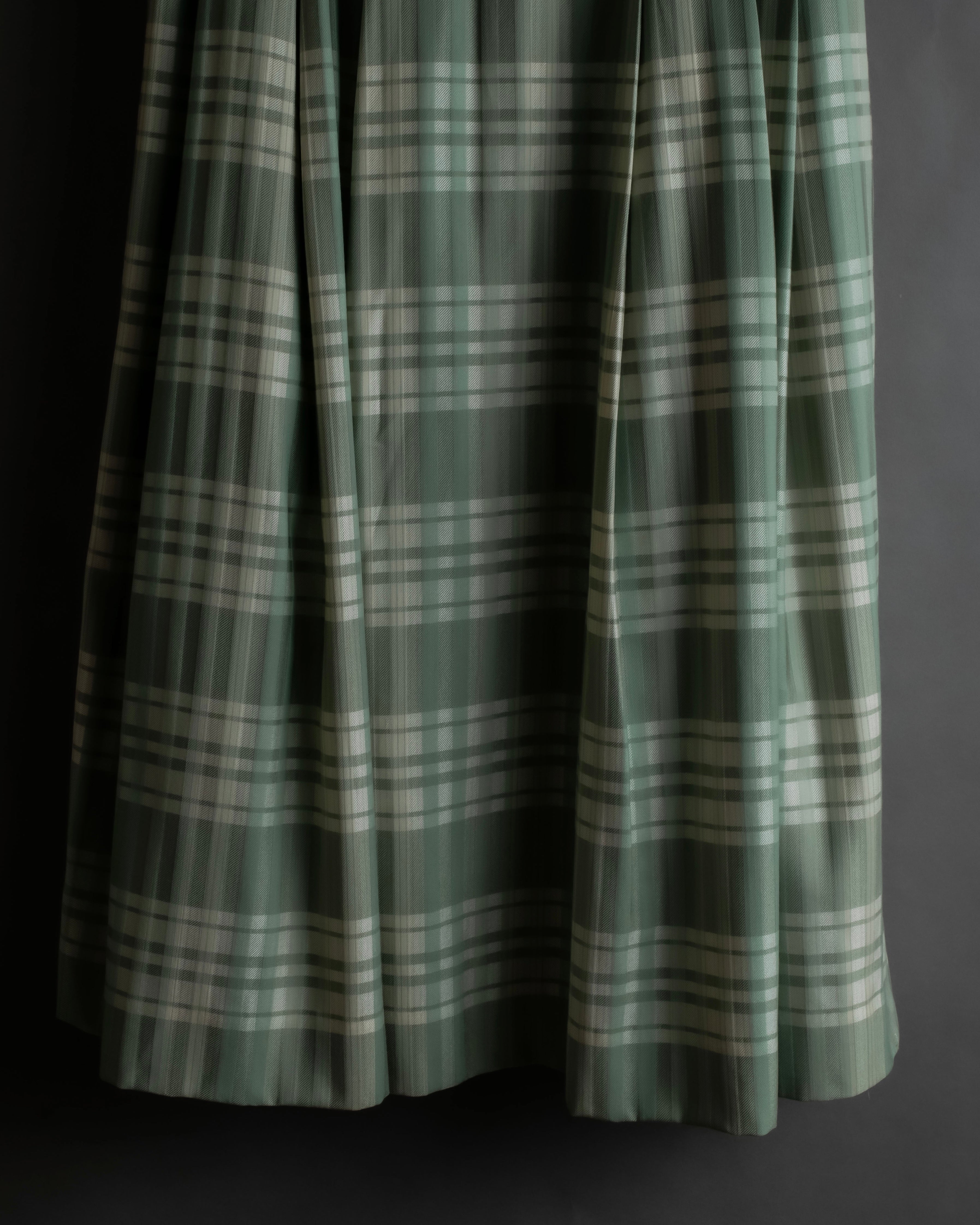 "BURBERRYS" Mint green check pattern skirt type set up
