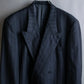 "YVES SAINT LAURENT" Peaked lapel double breasted tailored jacket ＆wide tapered slacks striped set up