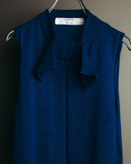 "LANVIN" 00's Elegant wool silk sleeveless knit top