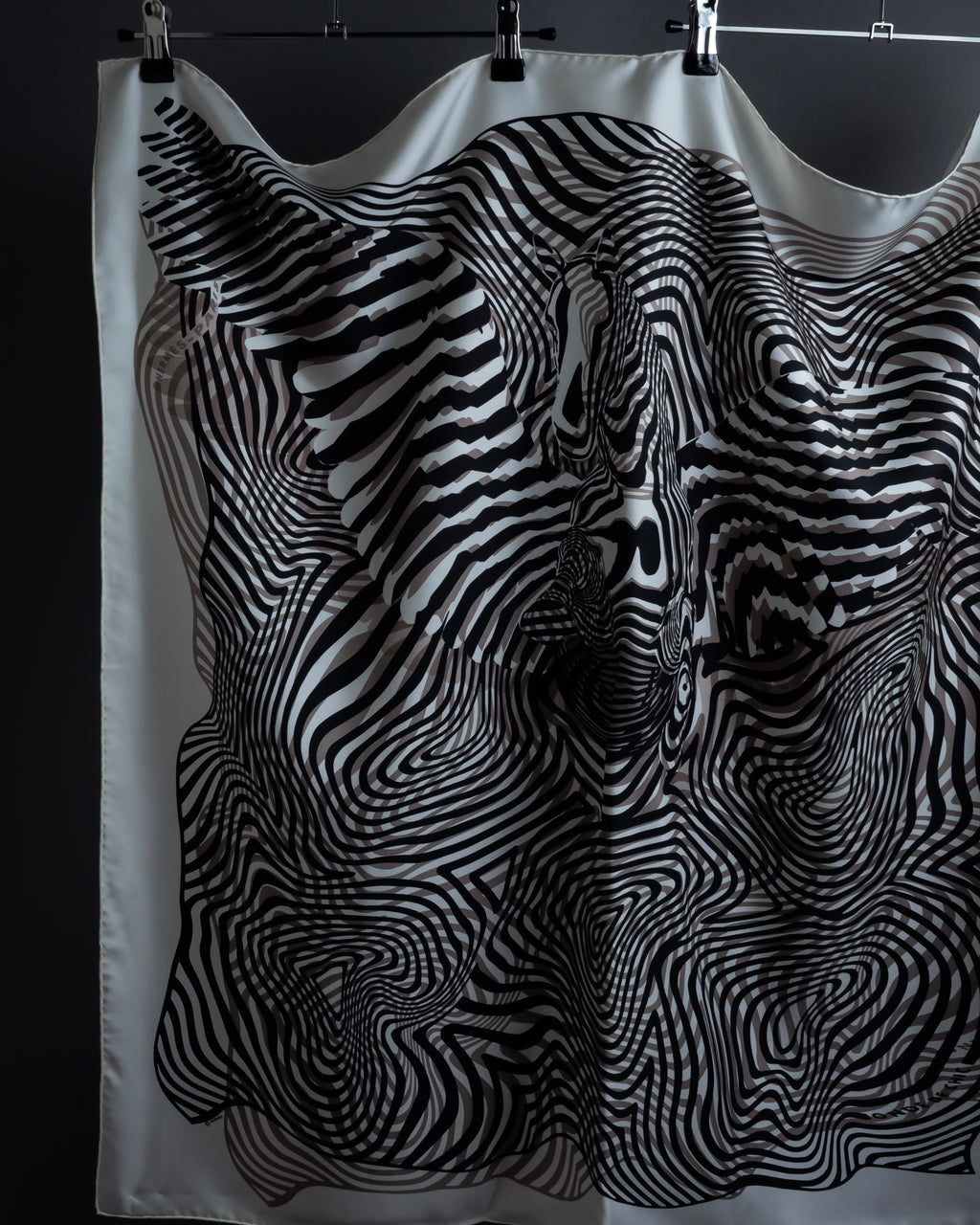 "HERMES" Zebra abstract print Carre 90 silk scarf