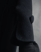 "Karl Lagerfeld" 80's-90's Round collar curvaceous coat