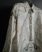 -SPECIAL- "HERMES" 00's Jean-Paul Gaultier Era Silk Twill Shirt "La Musique des Sphères