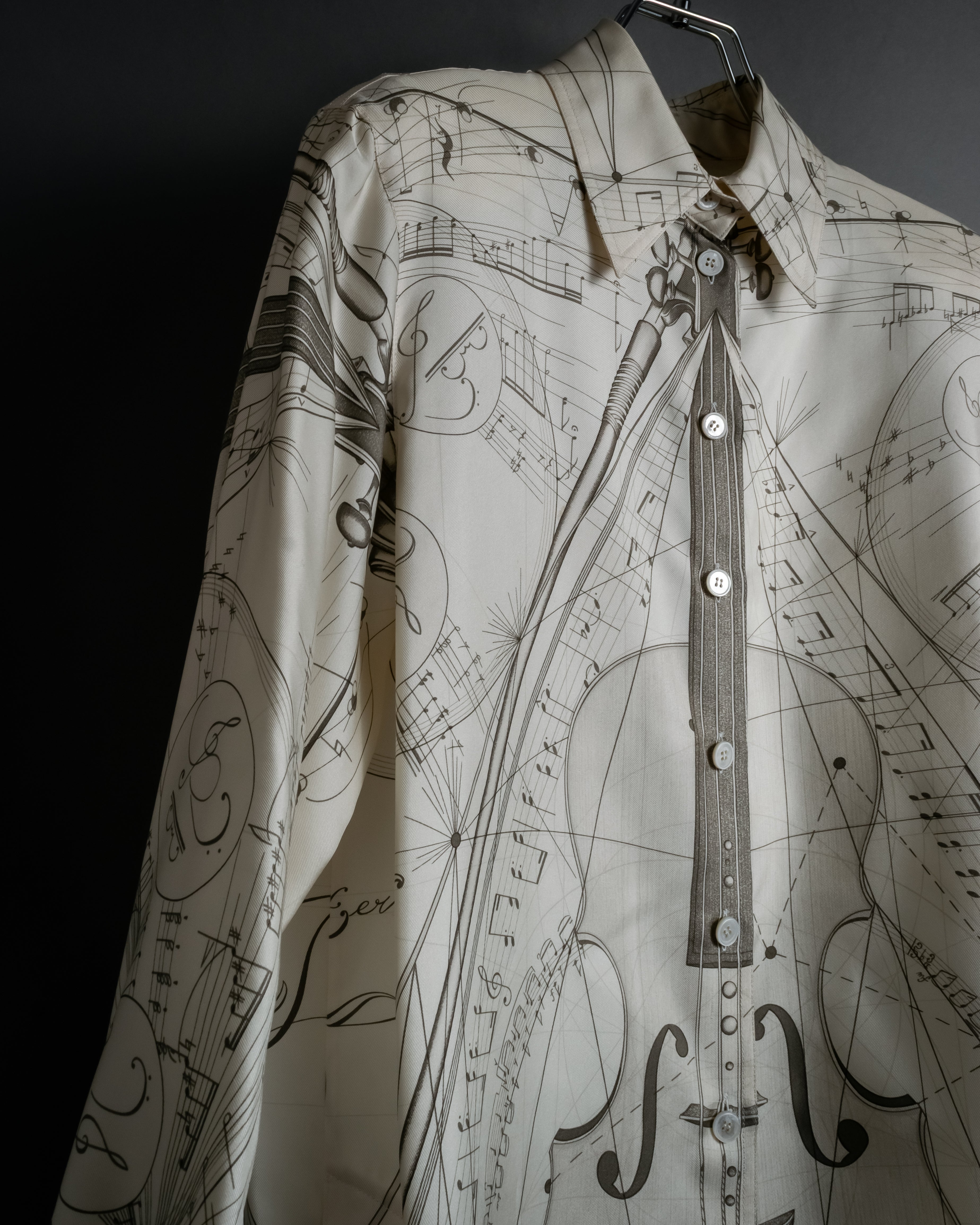 -SPECIAL- "HERMES" 00's Jean-Paul Gaultier Era Silk Twill Shirt "La Musique des Sphères