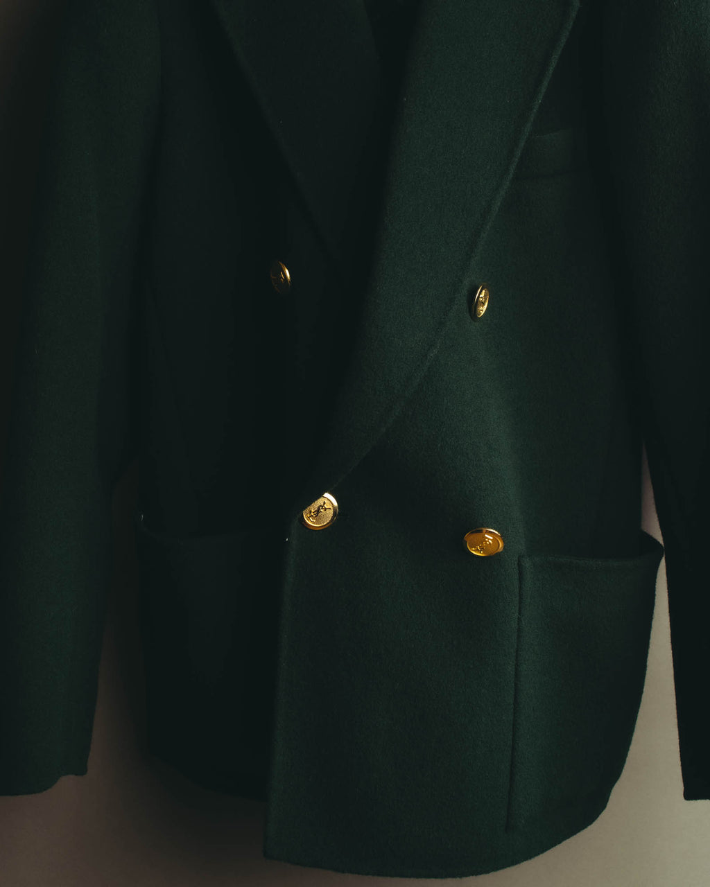 "Yves Saint Laurent" late 80's-early 90's Structured wool mohair double breasted coat