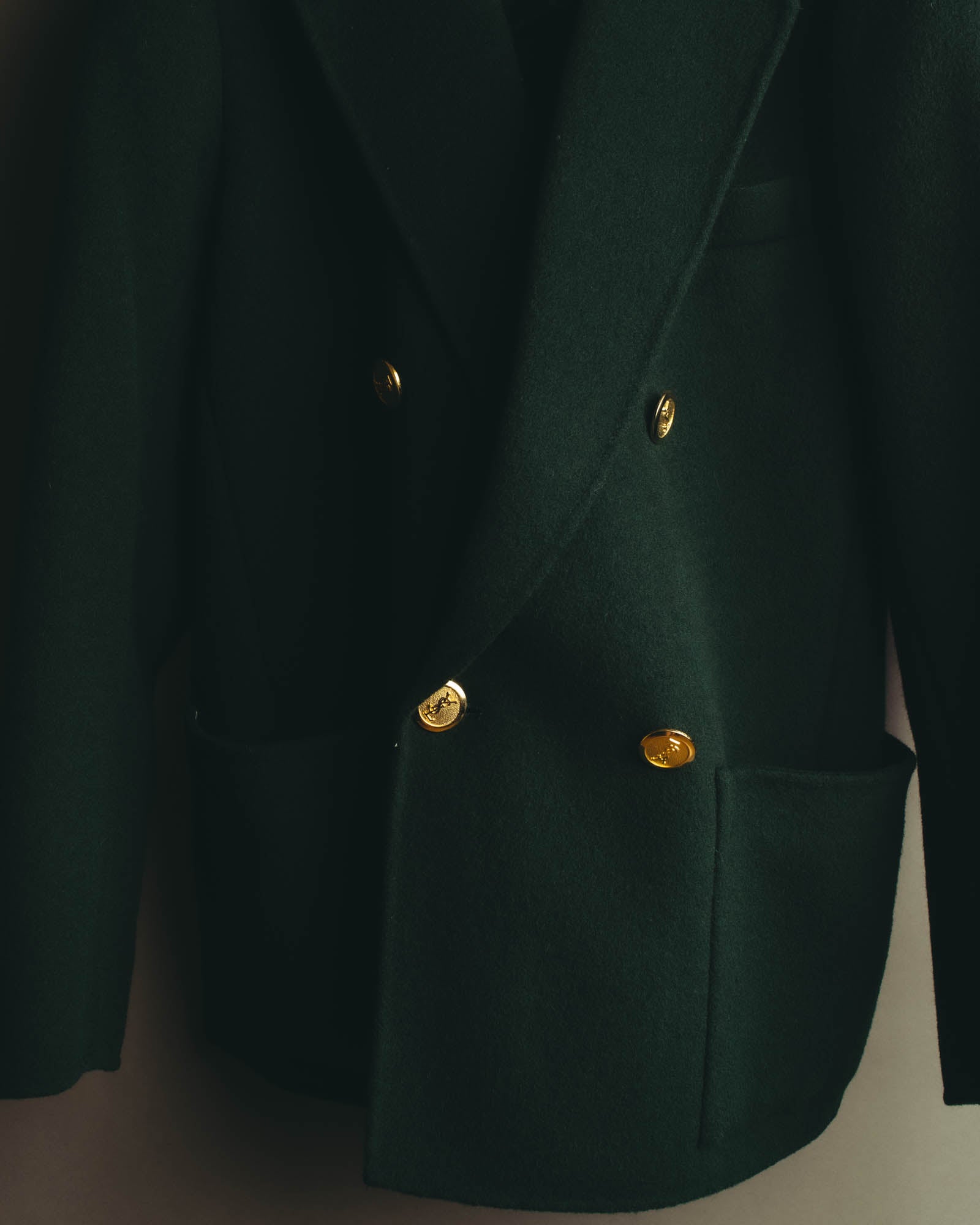 "Yves Saint Laurent" late 80's-early 90's Structured wool mohair double breasted coat