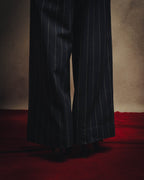 -SPECIAL- "LOEWE" 10's Pinstriped silk-lined wide trousers