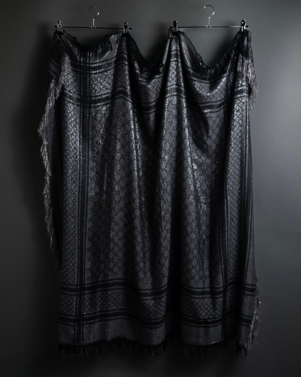 "GUCCI" GG pattern glitter blend woven large stole