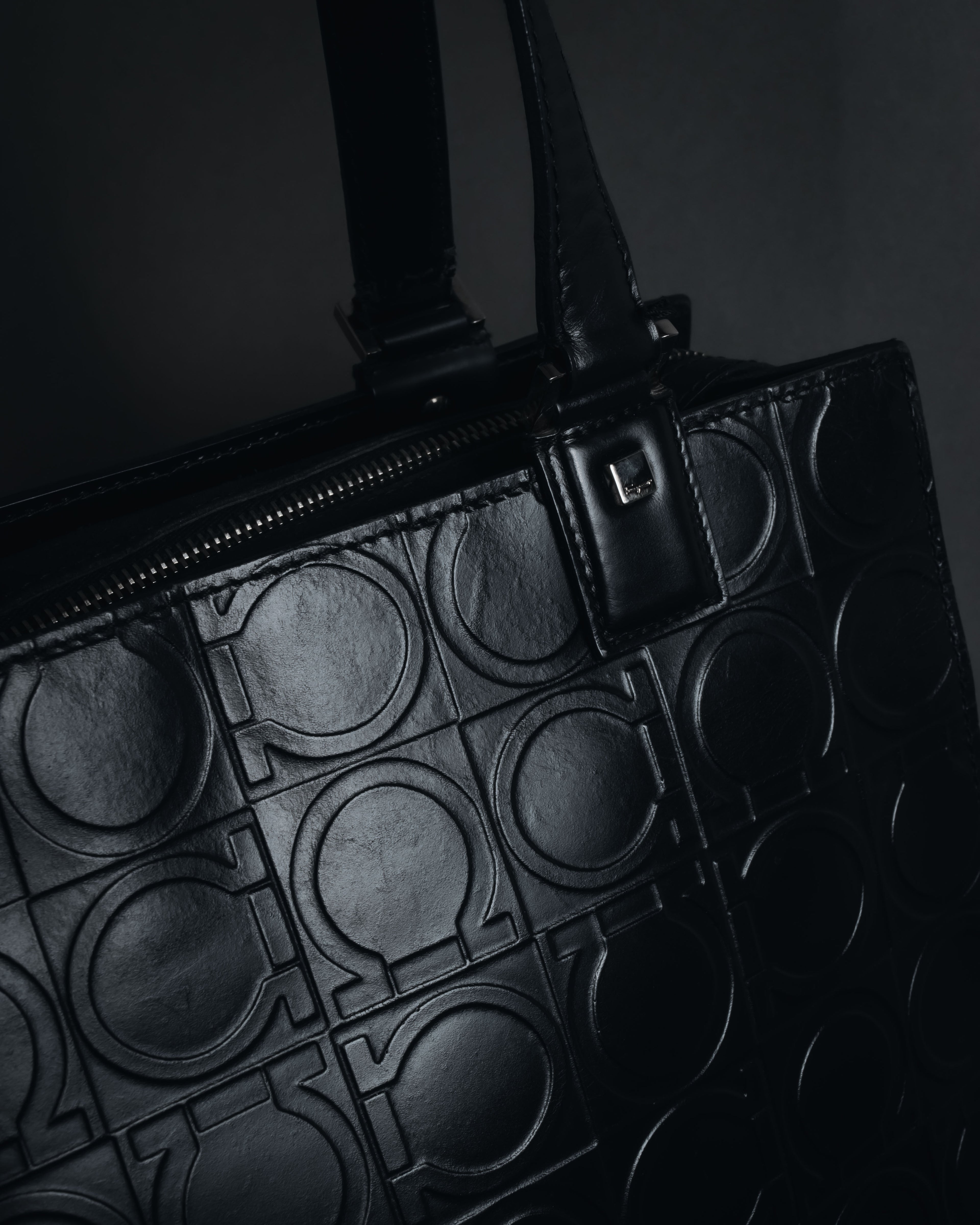 "Salvatore Ferragamo" Late 90’s Gancini embossed leather tote bag