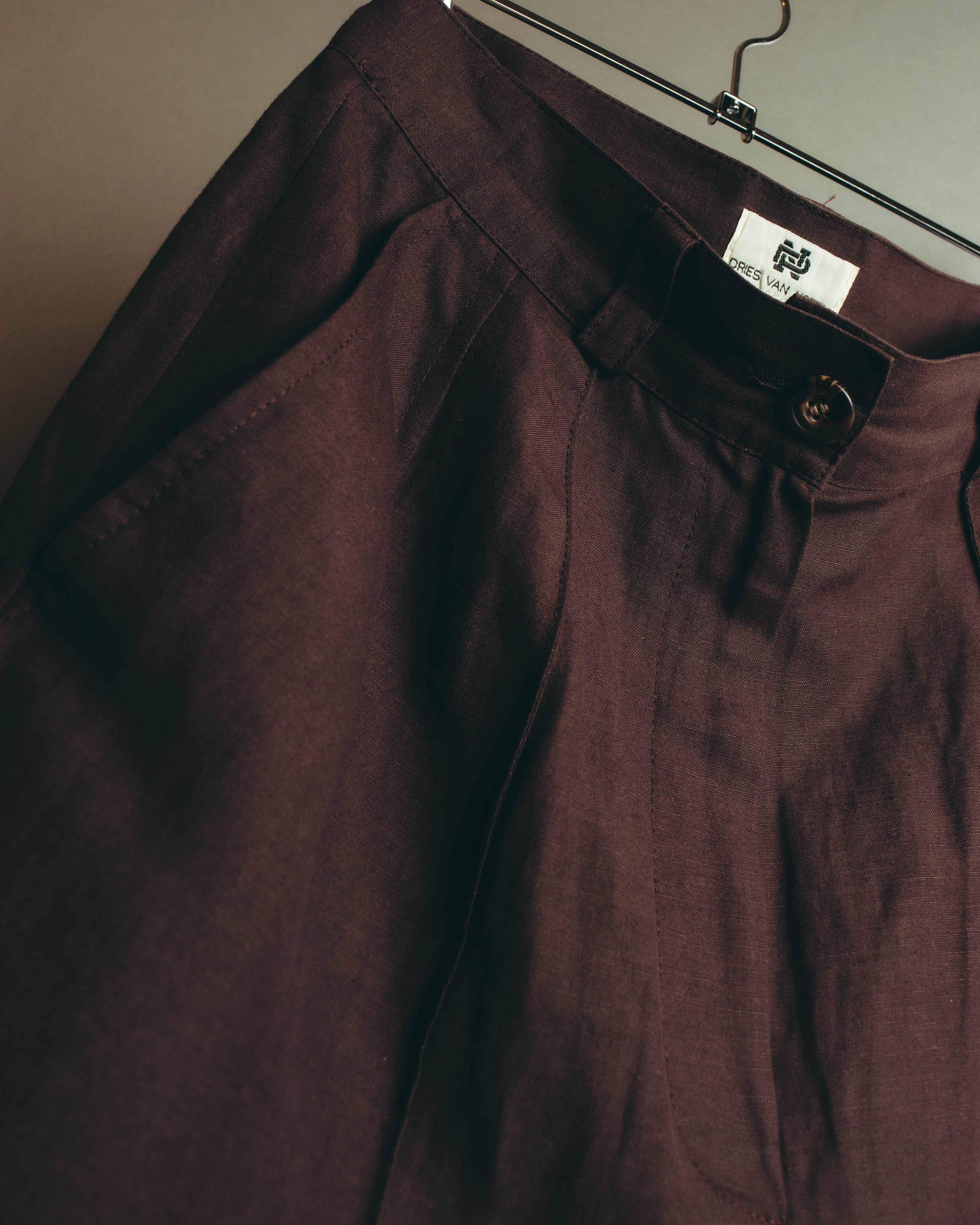 -SPECIAL- “DRIES VAN NOTEN” 90’s–00’s Rayon linen tailored long jacket and shorts set up