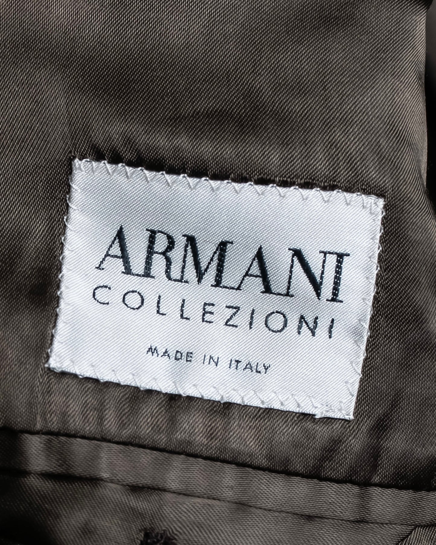 "ARMANI COLLEZIONI" Shoulder width structured oversized herringbone chester coat