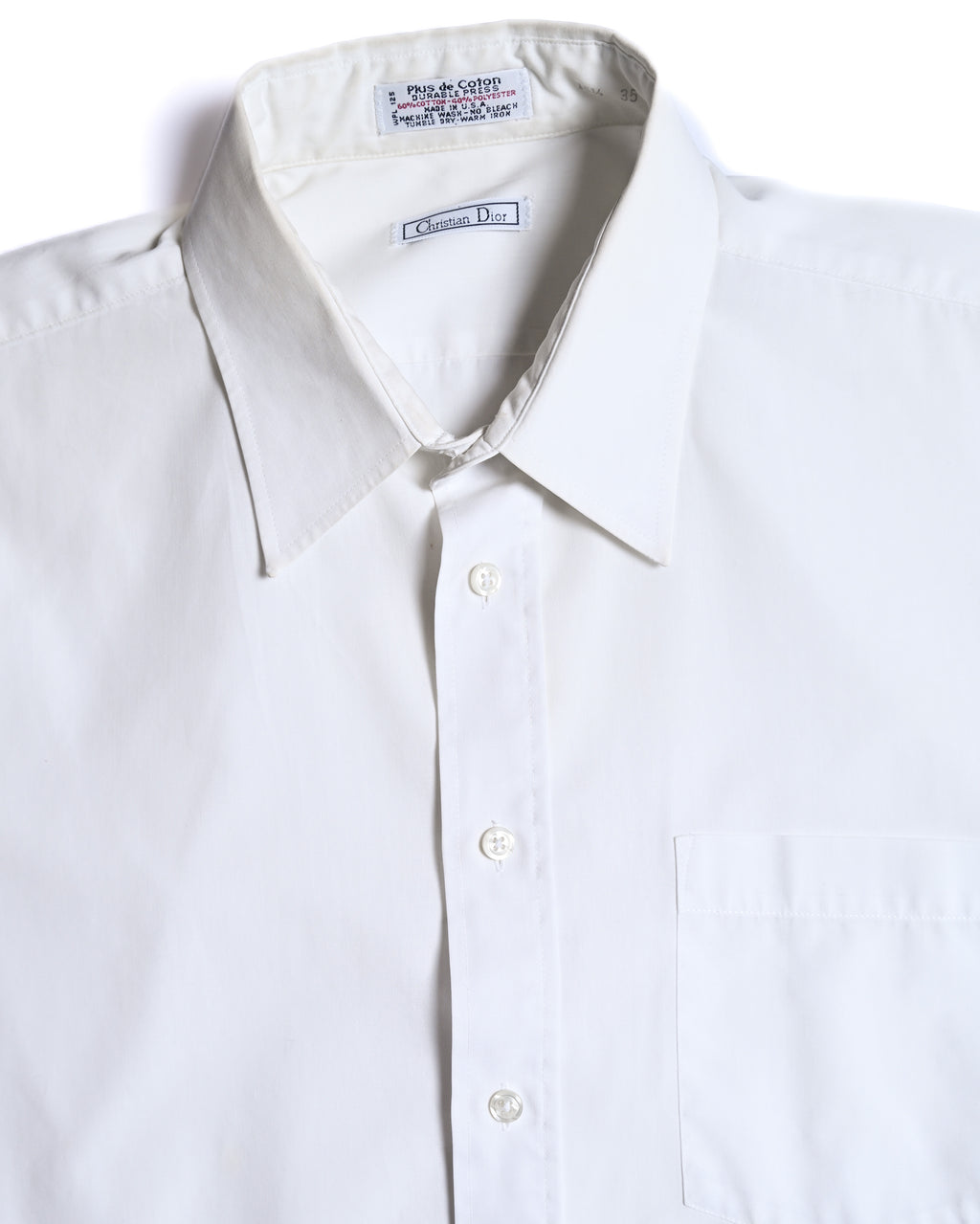 Christian Dior/ Relax Fit French Cuff Dress Shirt White