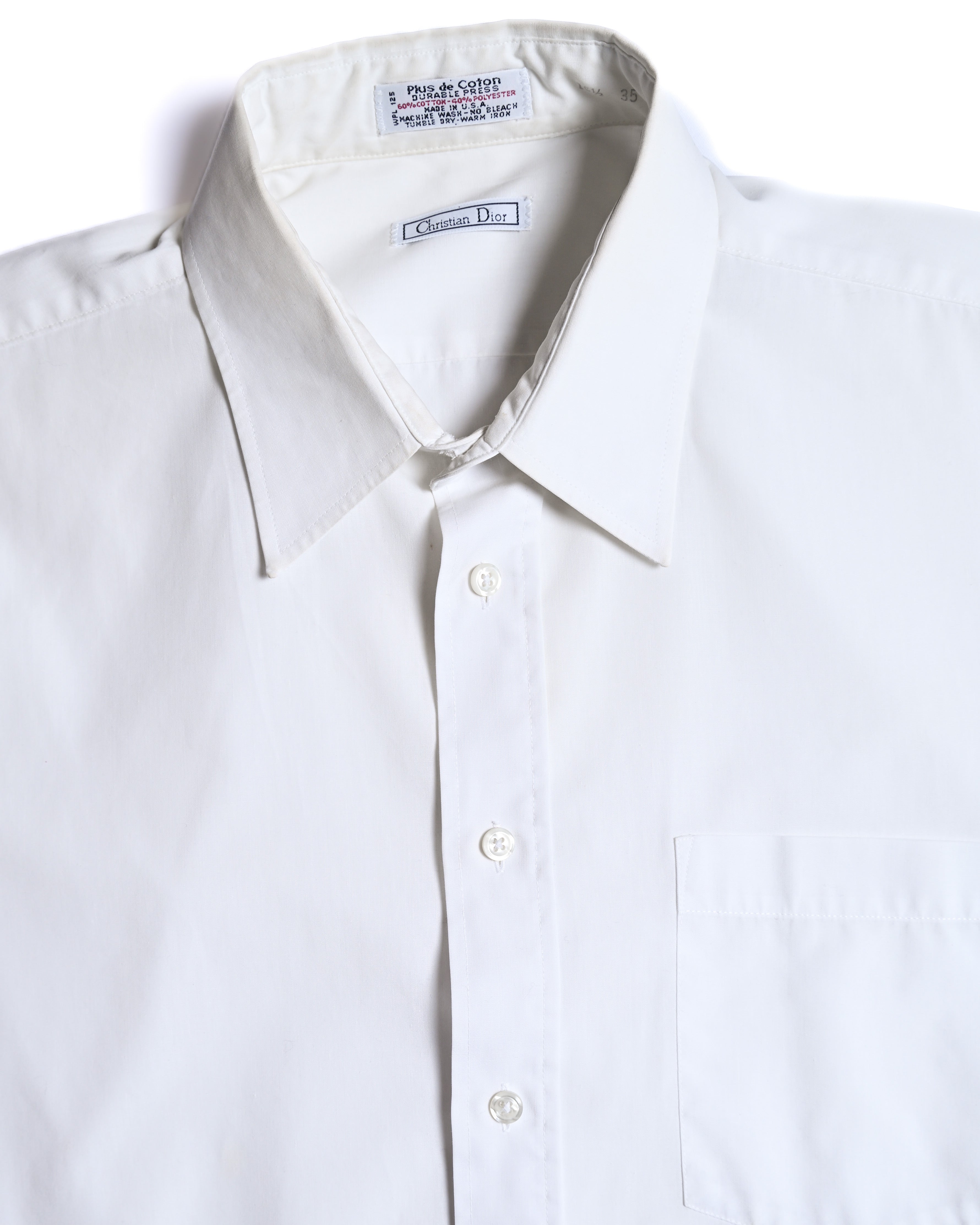 Christian Dior/ Relax Fit French Cuff Dress Shirt White