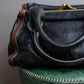 "Chloe" Horizontal design bicolor one handle leather purse bag