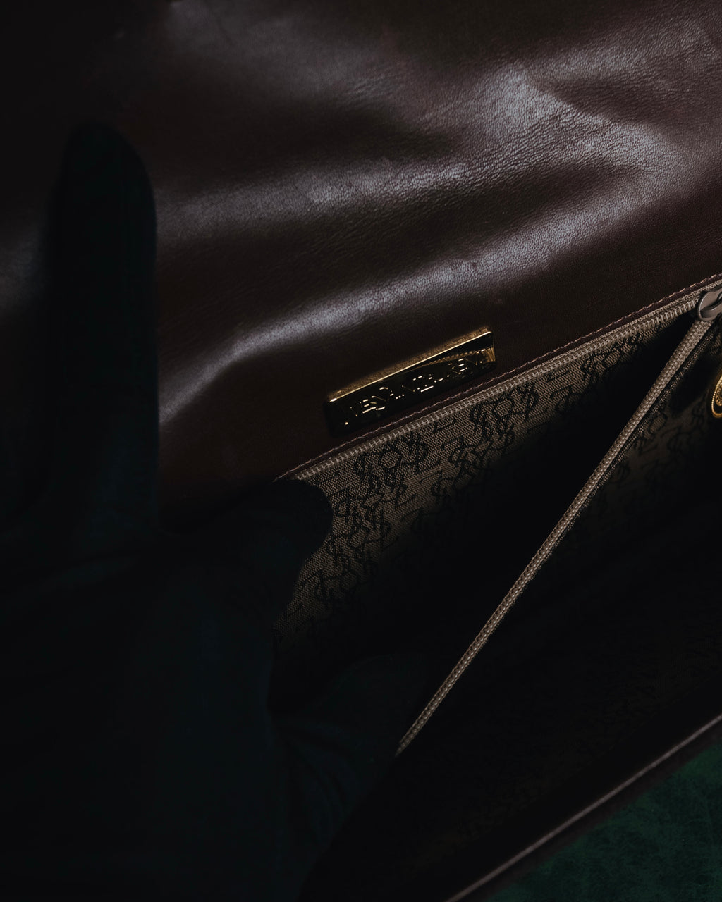 "Yves Saint Laurent" 80’s-90’s Concho suede chain shoulder bag