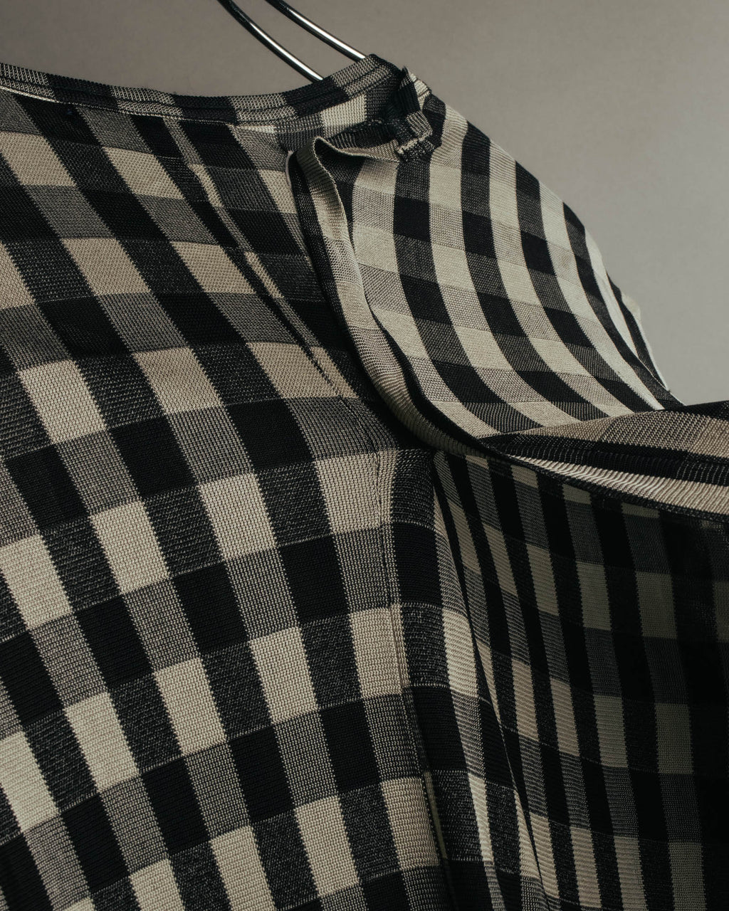 “tricot COMME des GARÇONS” 00’s-10’s Asymmetric gingham draped top