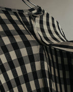 “tricot COMME des GARÇONS” 00’s-10’s Asymmetric gingham draped top