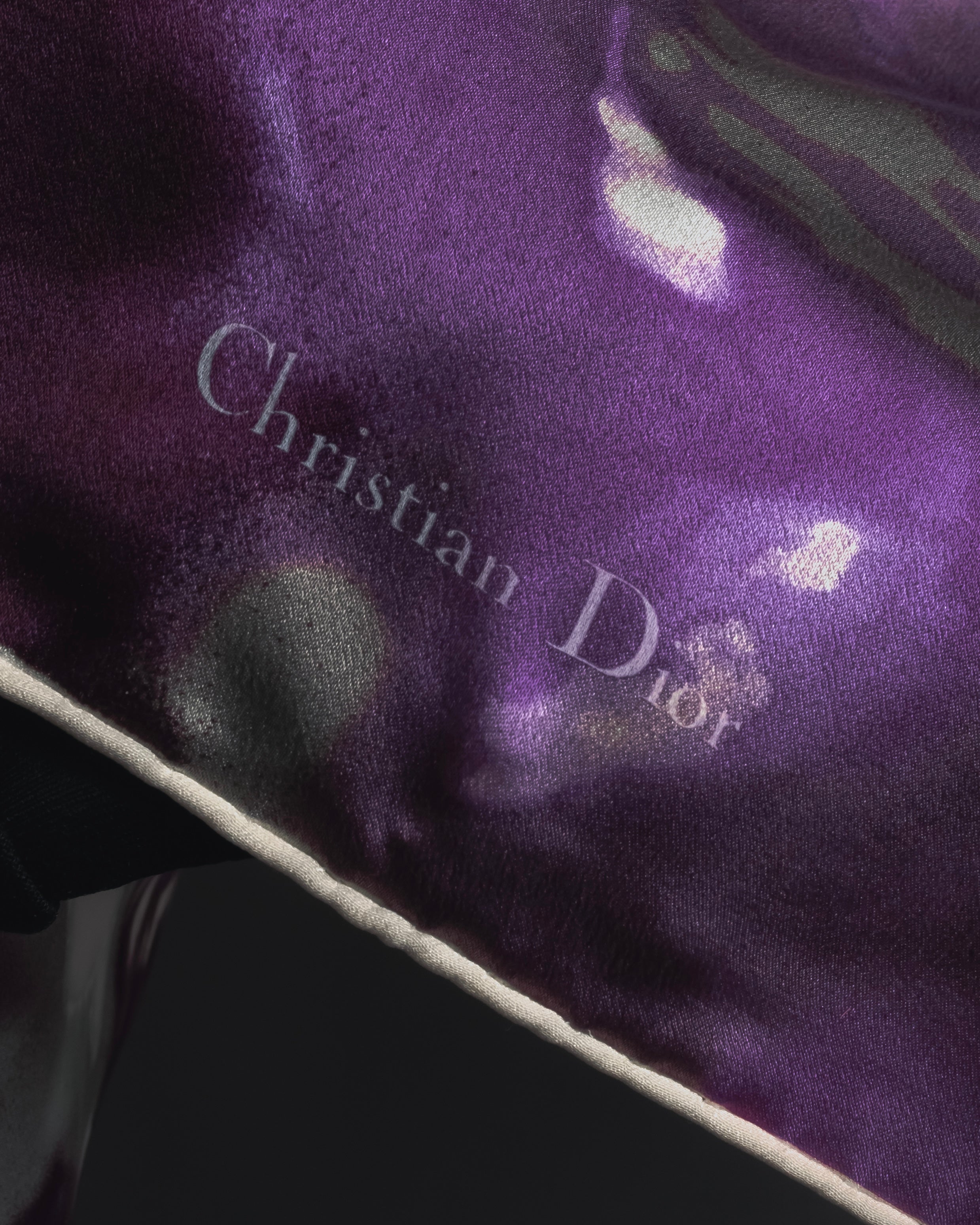 "Christian Dior" Abstract floral marbled print scarf