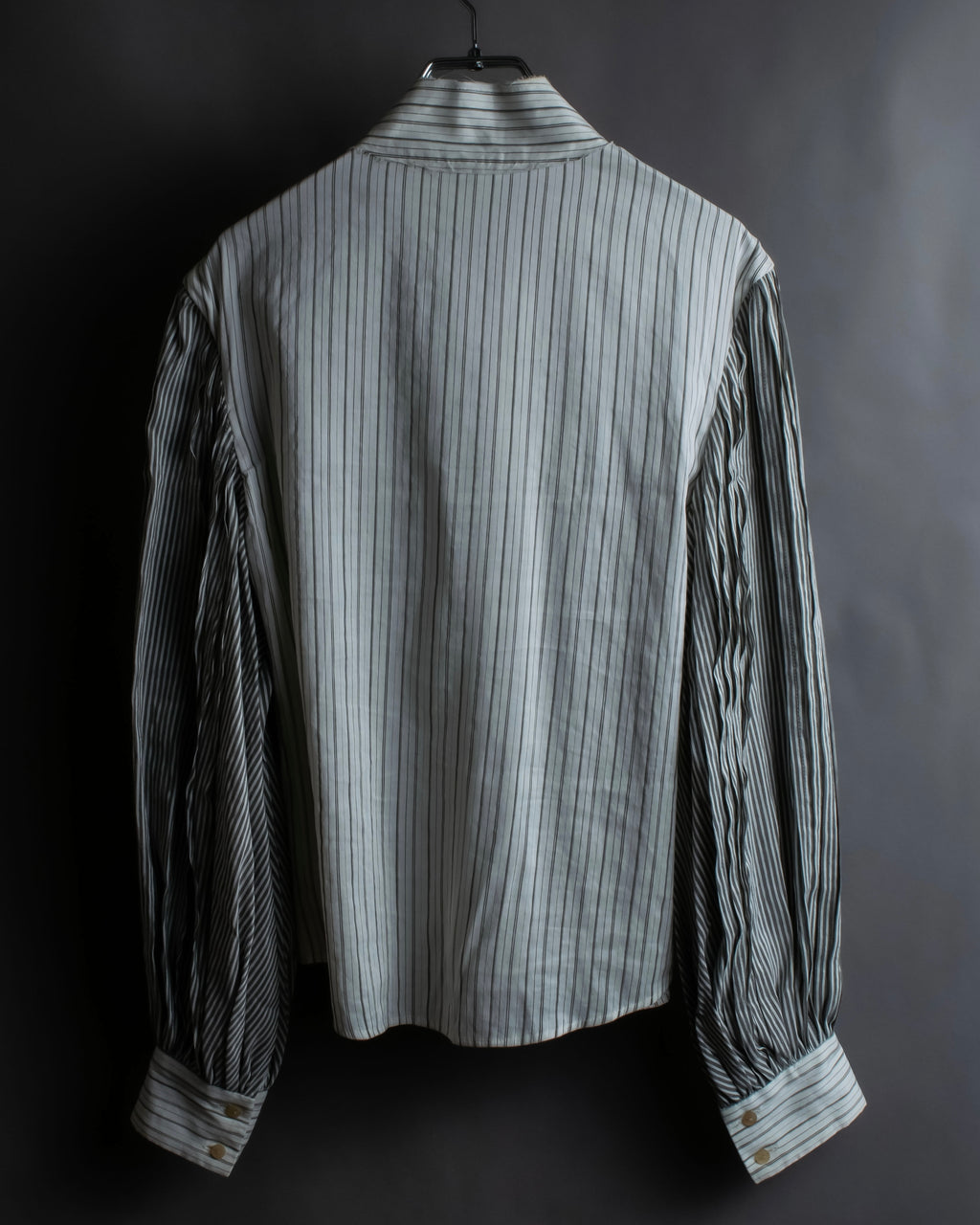 "LOEWE" Balloon sleeve striped high neck shirt