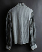 "LOEWE" Balloon sleeve striped high neck shirt