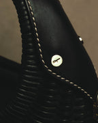 -SPECIAL- “Salvatore Ferragamo” 90’s-00’s Woven leather half moon handle bag