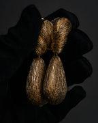 "Christian Dior" 70’s-80’s bark texture drop clip earrings