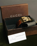 "GUCCI" 90's-00's Embossed leather buckle bangle