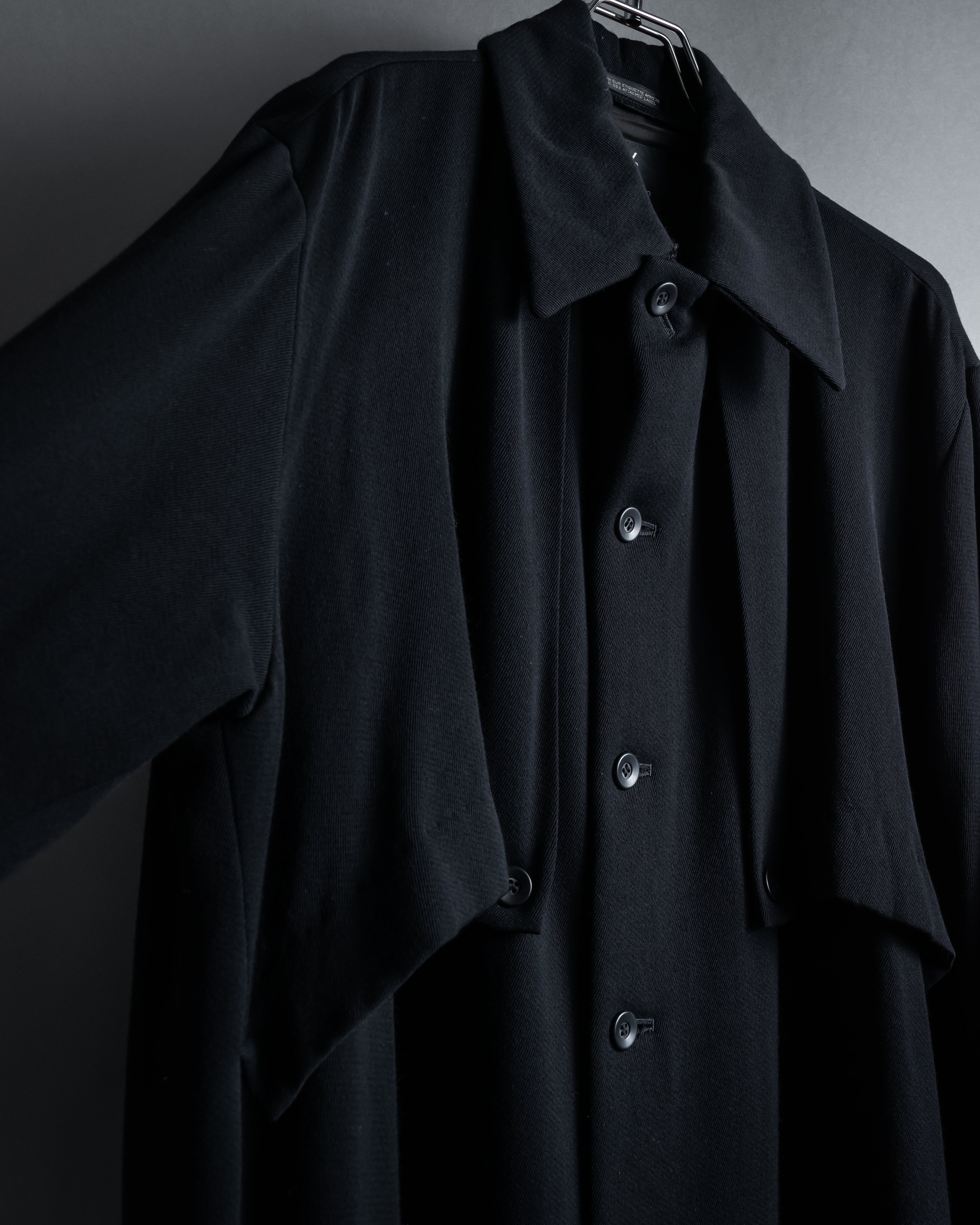 -SPECIAL- "Y's" 15AW Cape design panel oversized stand collar coat