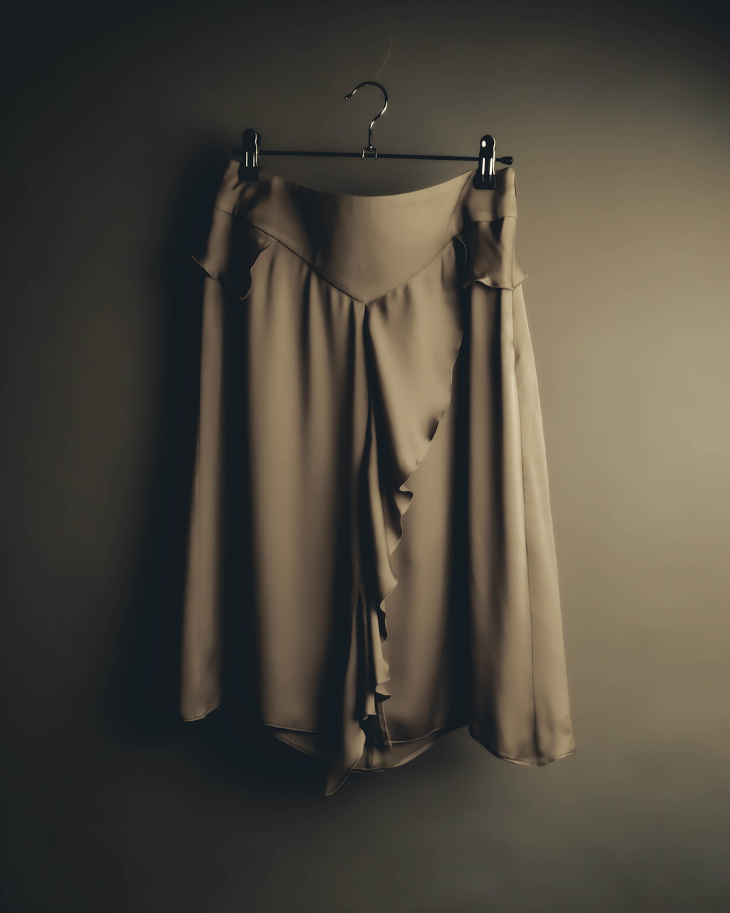 "GIORGIO ARMANI" 90's-00's Draped silk sleeveless top and skirt set