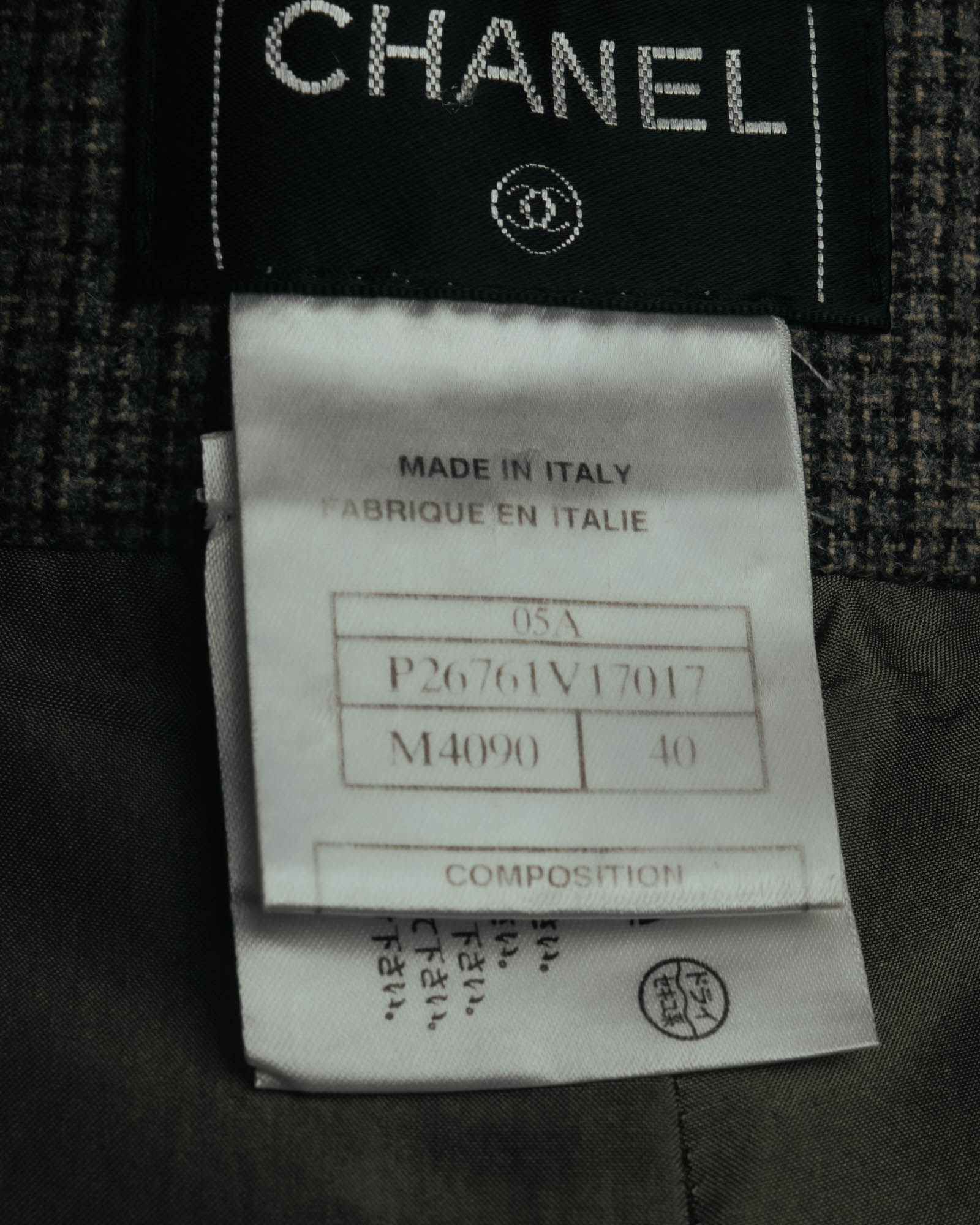 -SPECIAL- “CHANEL” 05AWmicro houndstooth tweed wide trousers