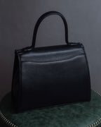 "YVES SAINT LAURENT" Hand stitched design trapezoid leather bag