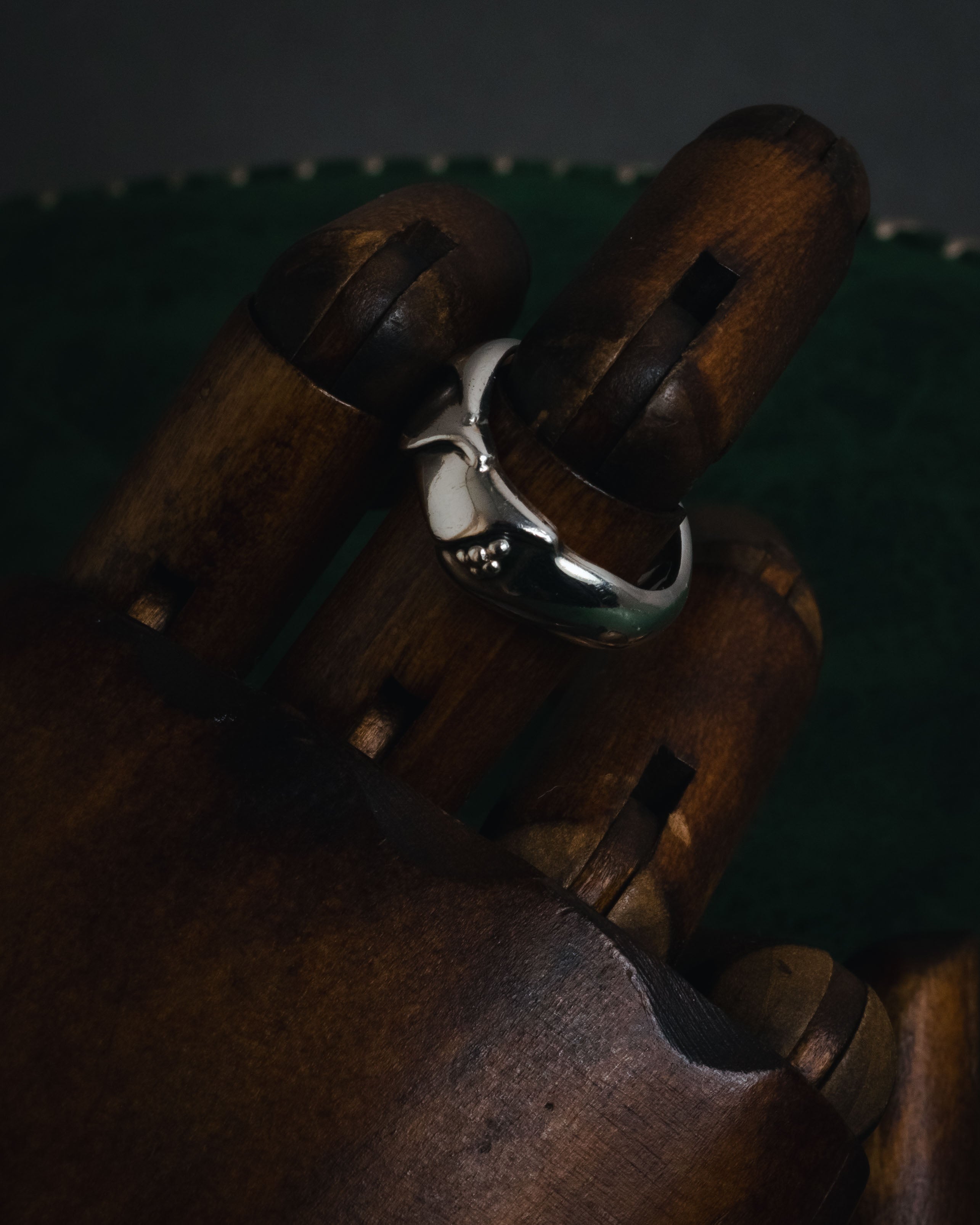 "Georg Jensen" 70’s-early 80’s mobius sculptural silver ring