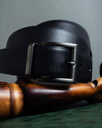 "PRADA" Black x blue reversible design belt