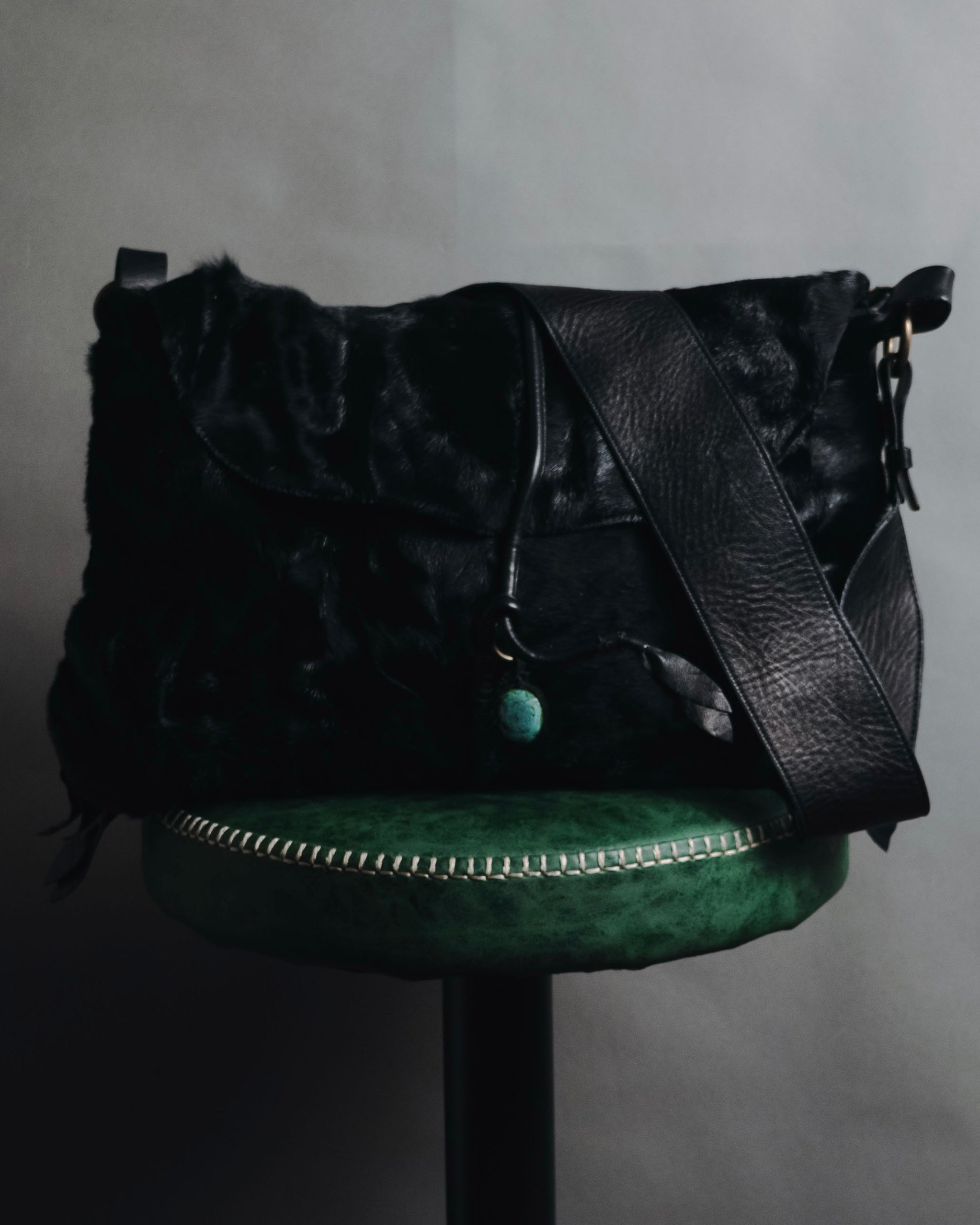 "Ermanno Scervino" 08’s-15’s Fur turquoise charm bag