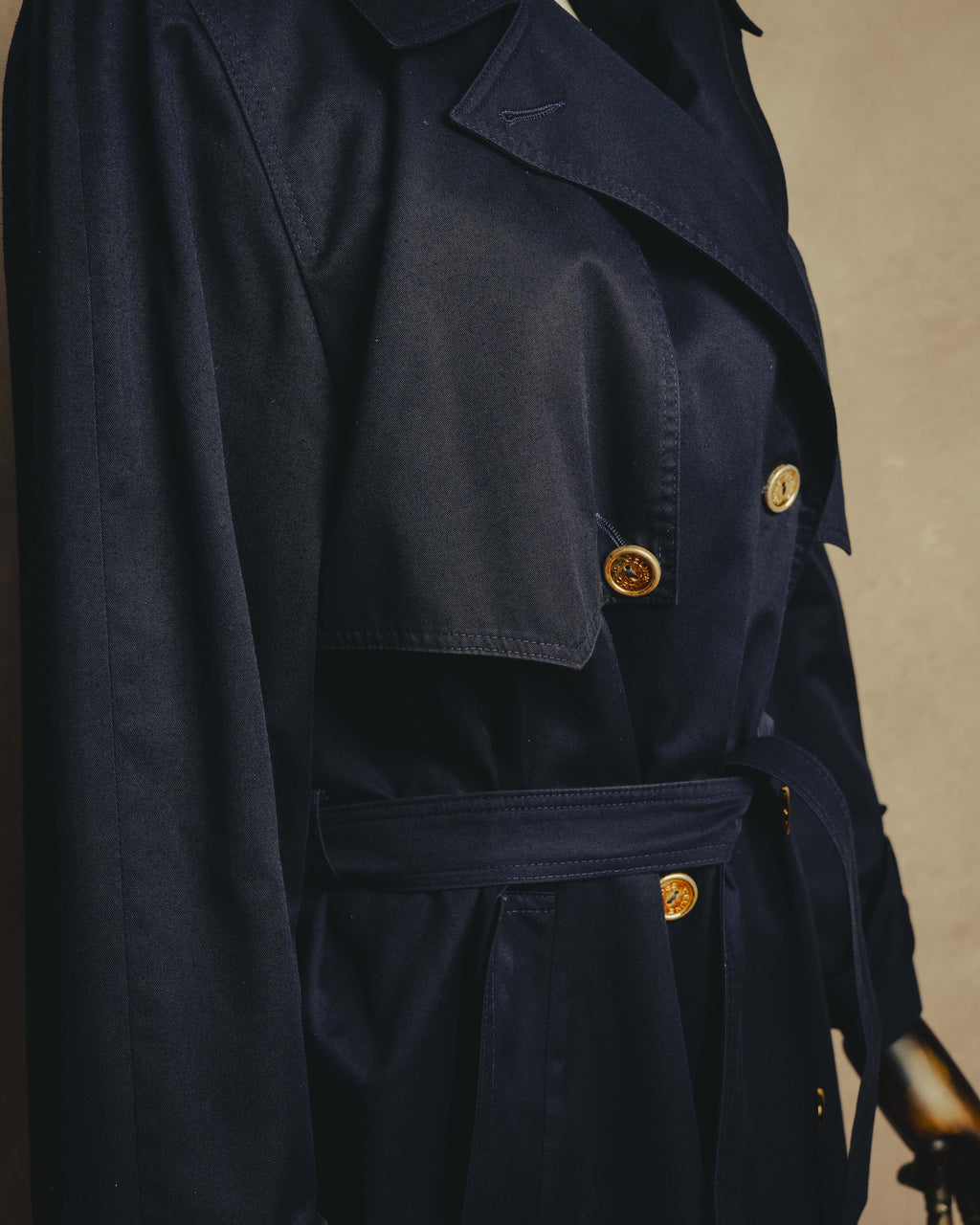 "CELINE" 70's-90's Classic belted trench coat