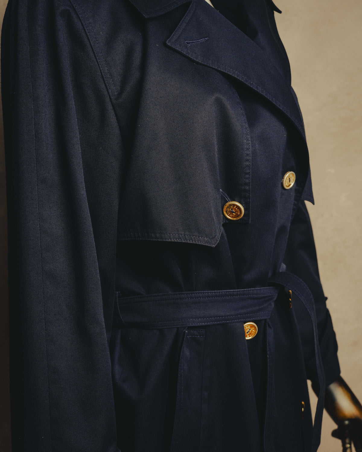 "CELINE" 70's-90's Classic belted trench coat