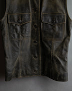 "CHANEL" 2000AW Karl Lagerfeld period calf leather vest