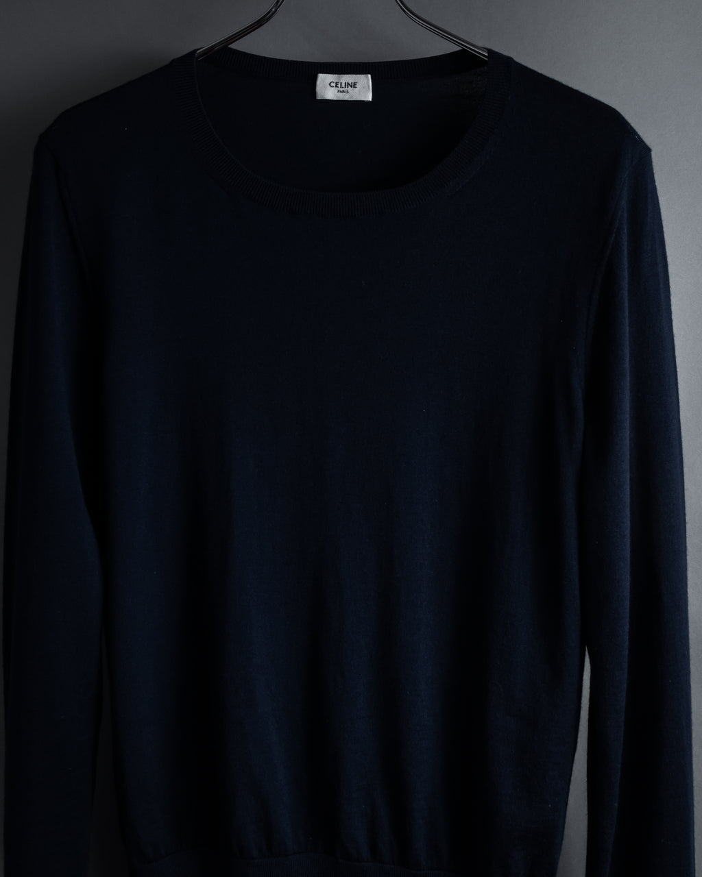 "CELINE" Hedi Slimane design compact silhouette wool knit