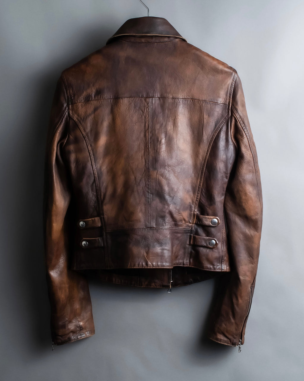 "ASH" 100% genuine leather gradient riders jacket