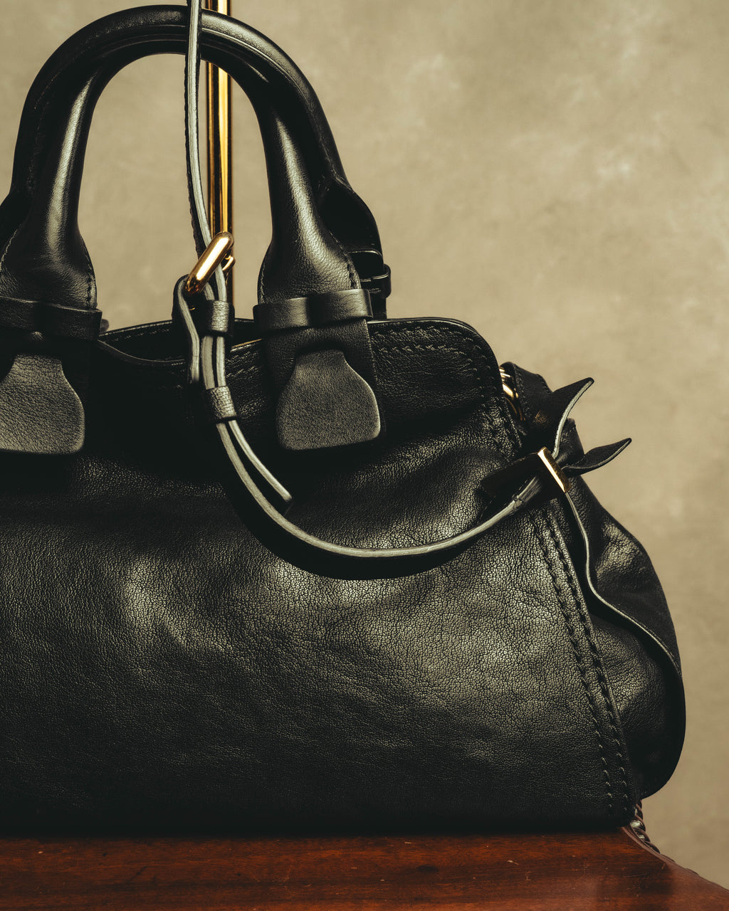 "Chloé" 00's Textured leather satchel bag