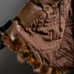 Vintage gradient fur hooded jacket