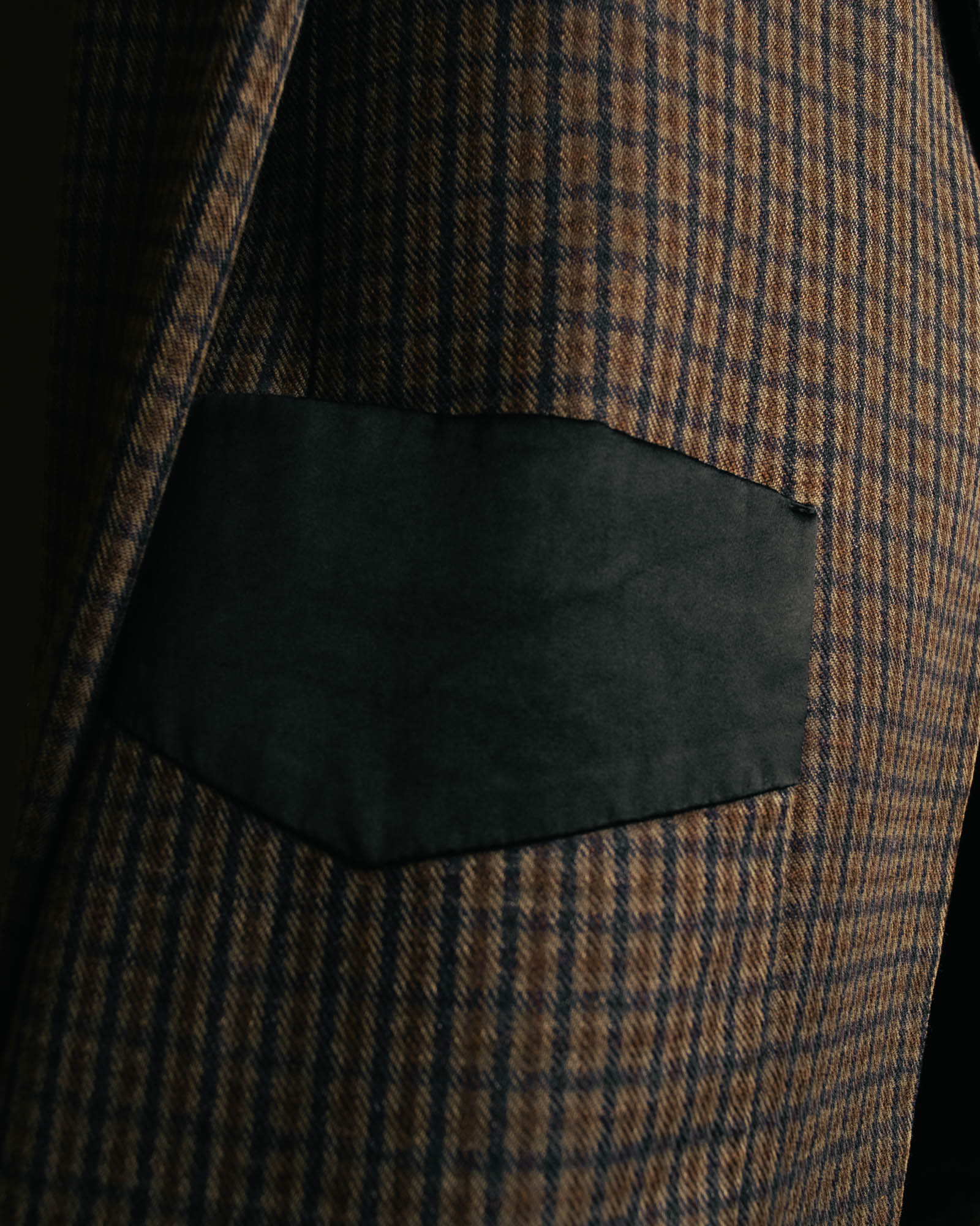 -SPECIAL- "Maison Martin Margiela" 00's Check shawl collar smoking jacket with satin contrast