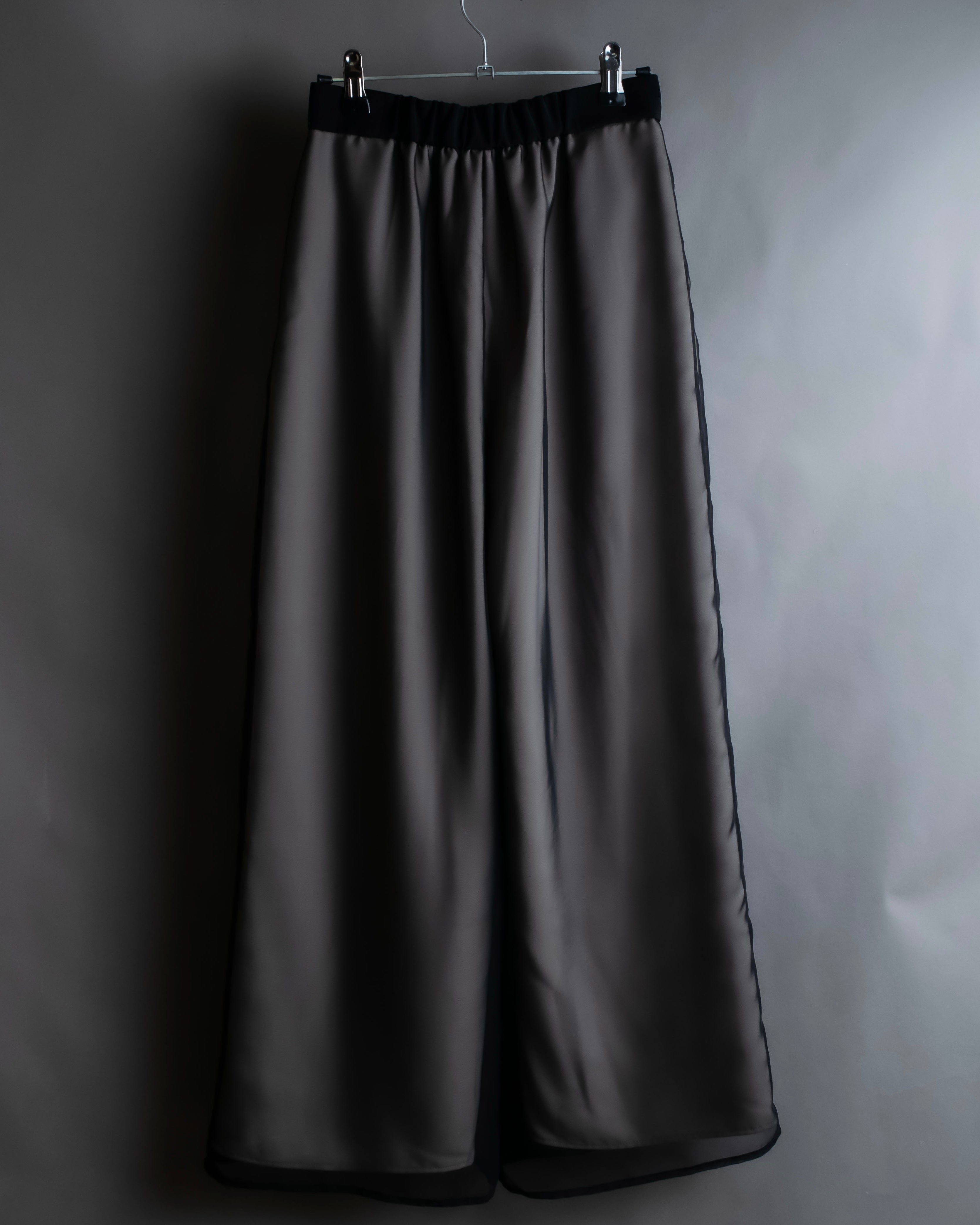 "LANVIN en Bleu" Sheer layered sarouel wide pants