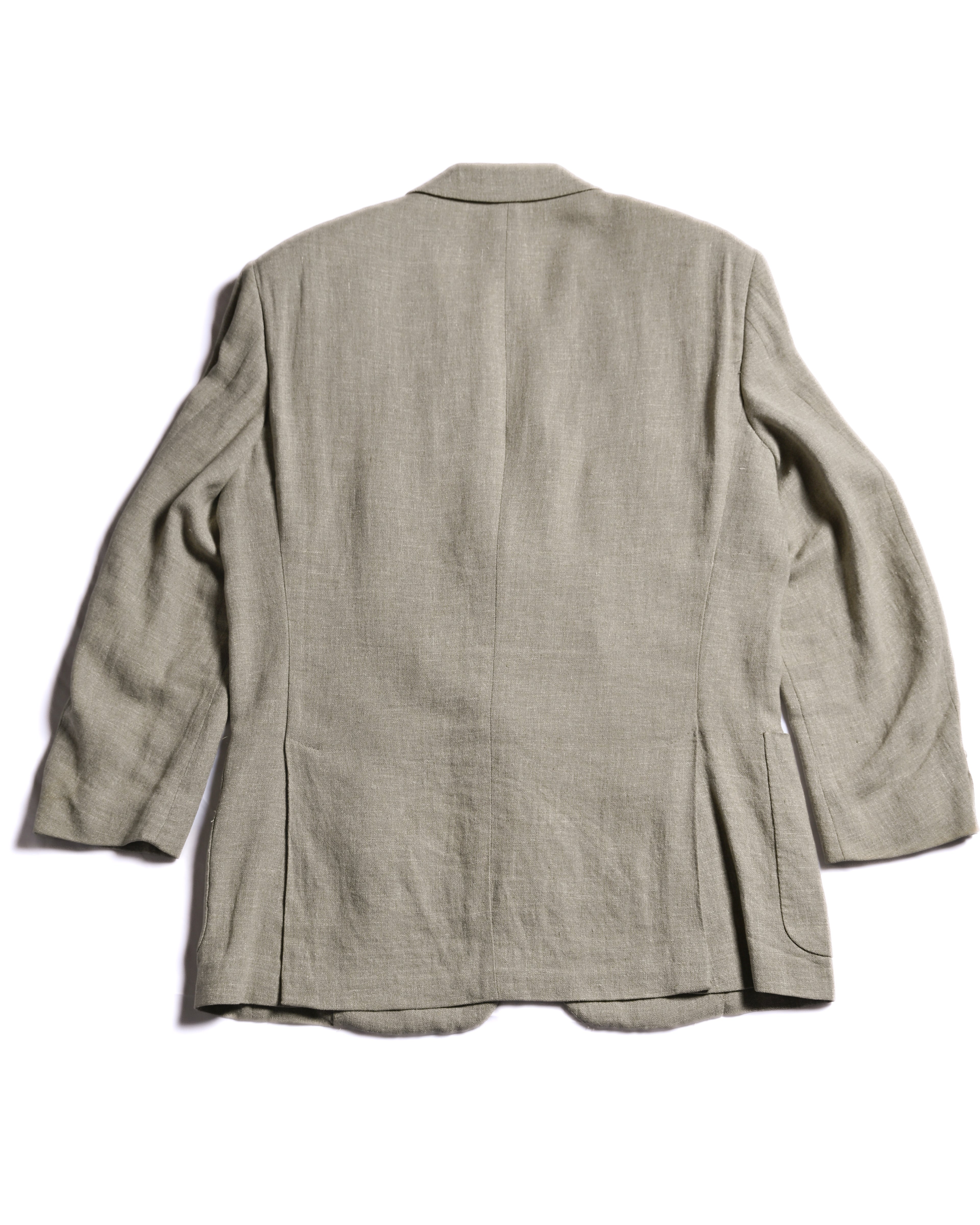 HERMES/ Pure Linen Oversized Single Breasted Tailored Jacket Beige