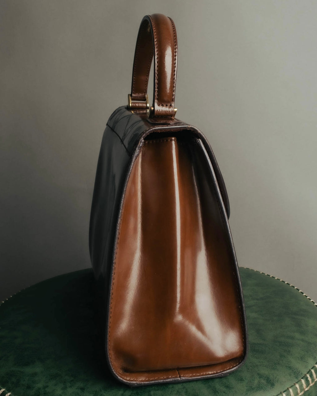 “Catsbro” 00’s-10’s Patinated equestrian leather handbag
