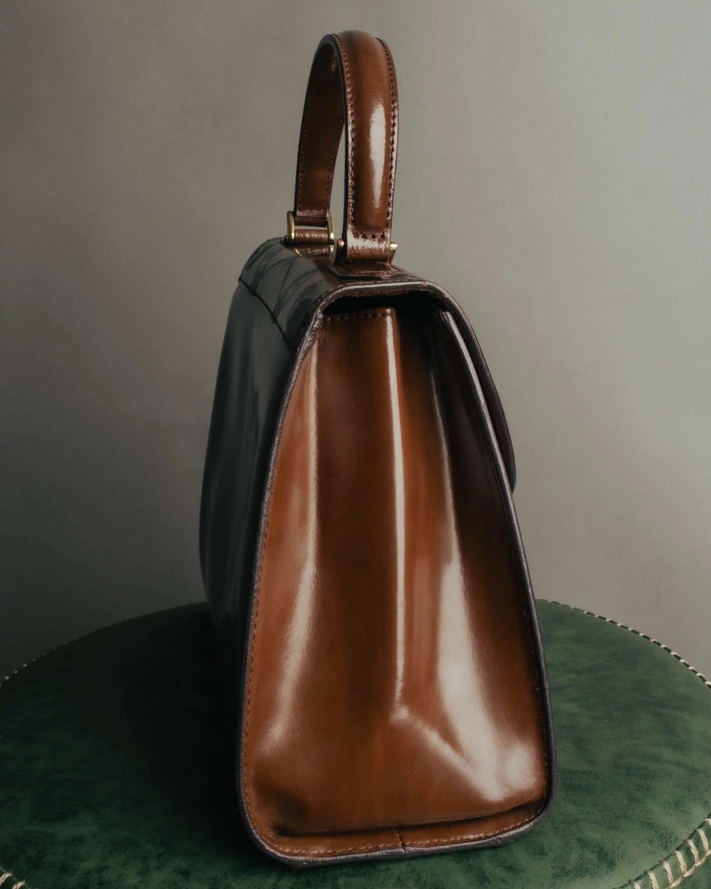 “Catsbro” 00’s-10’s Patinated equestrian leather handbag