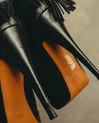 -SPECIAL- "Gucci" 10's Vintage bamboo tassel leather platform booties